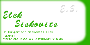 elek siskovits business card